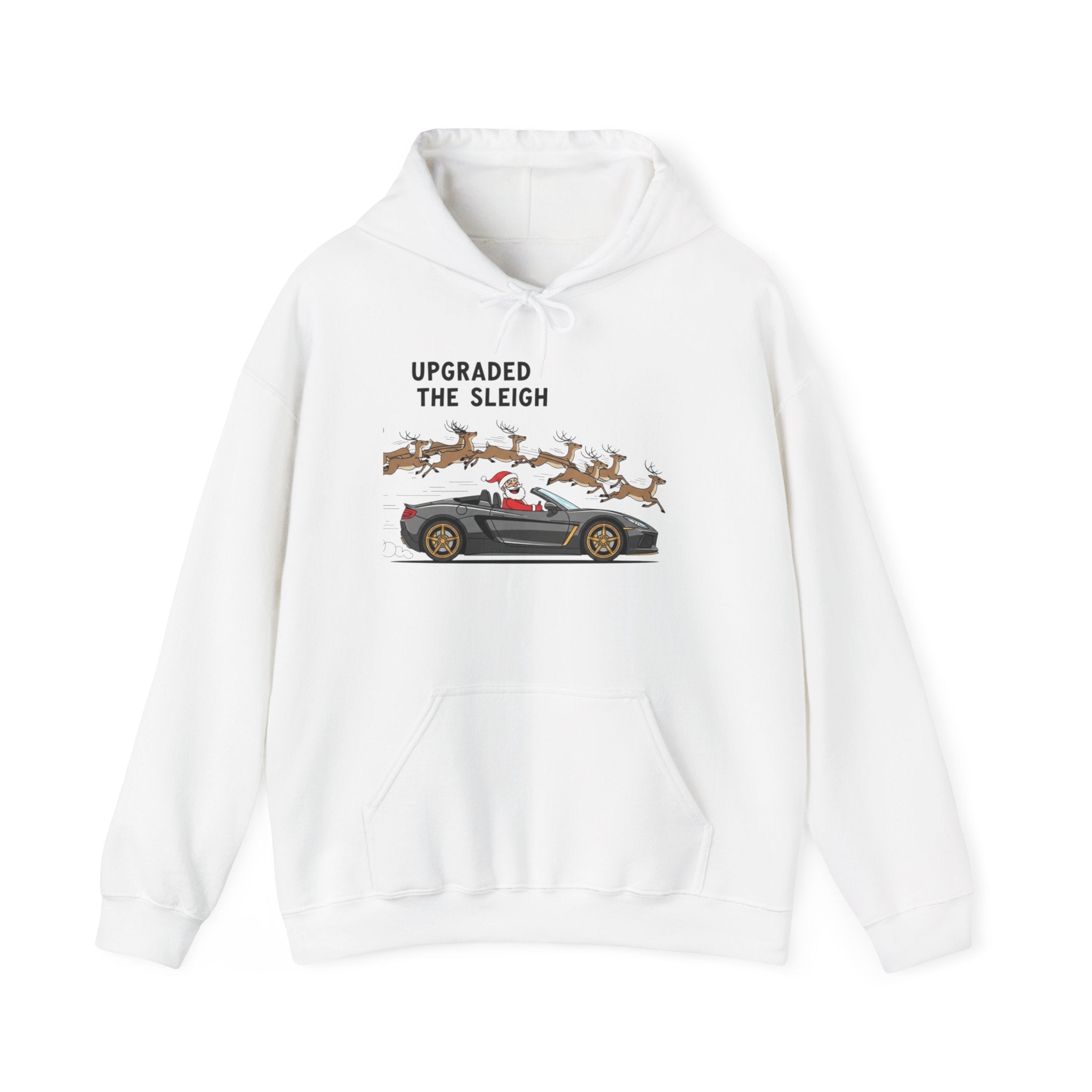 Copy of Hoodie – "Upgraded the Sleigh" Santa Sports Car Christmas Hoodie
