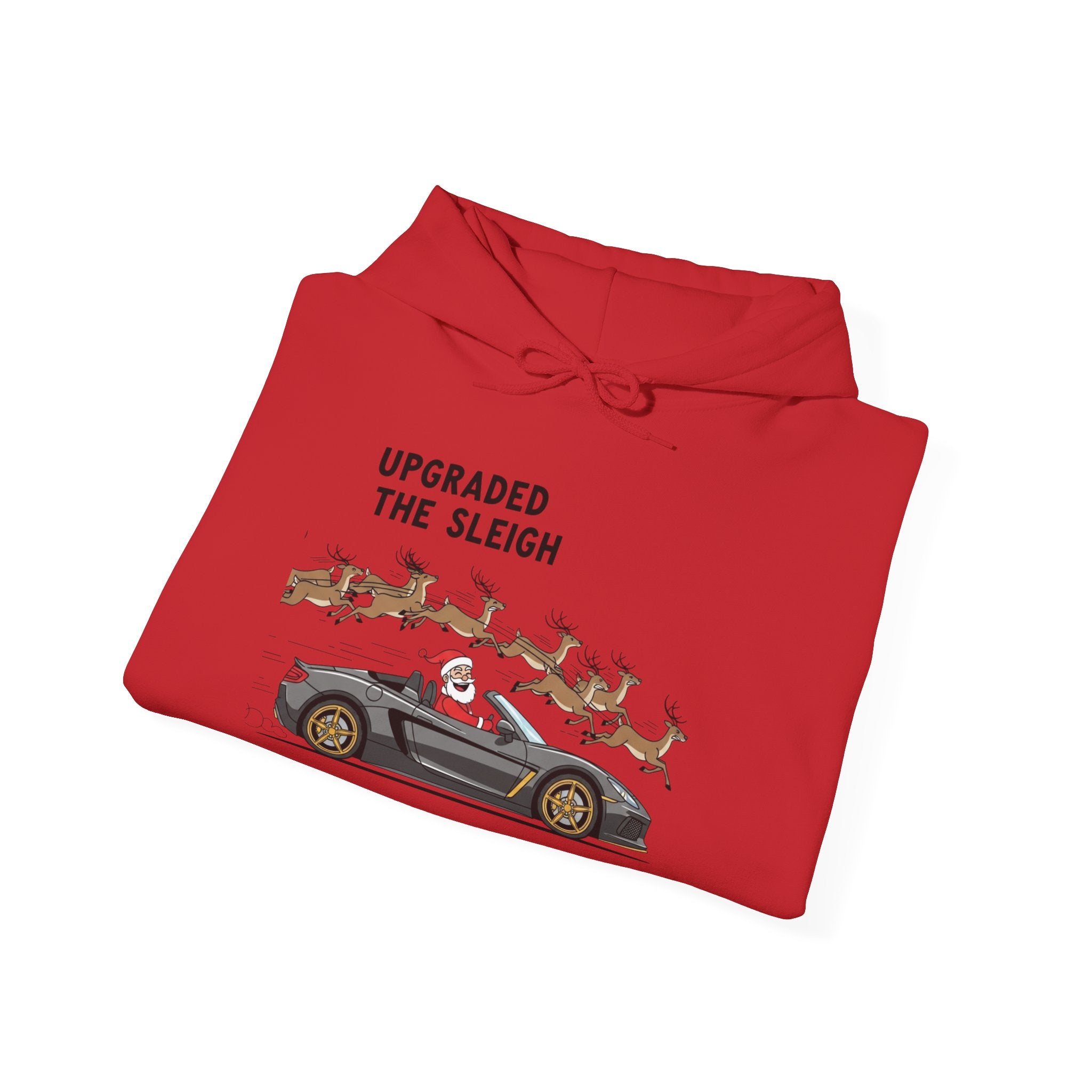 Hoodie – "Upgraded the Sleigh" Santa Sports Car Christmas Hoodie