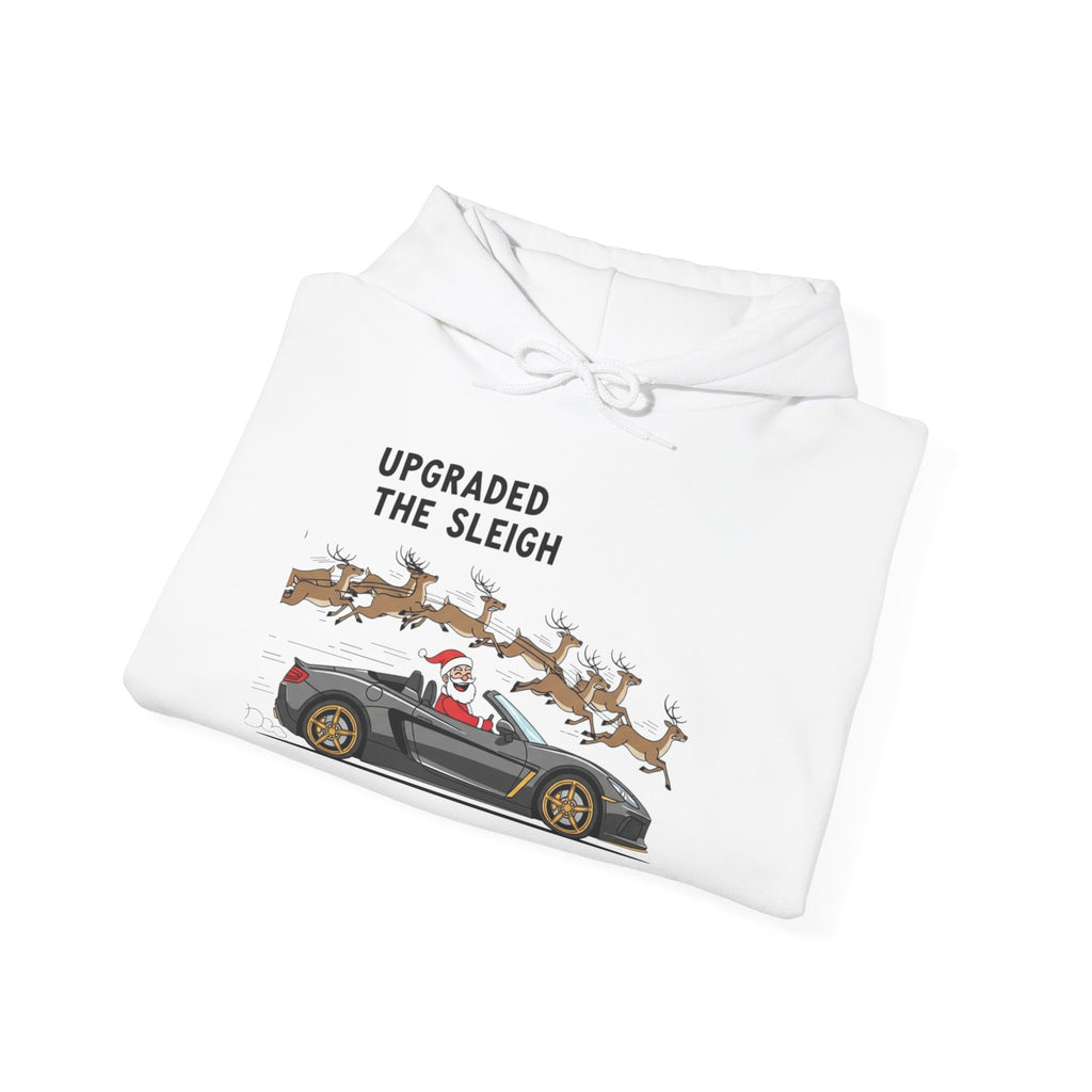 Copy of Hoodie – "Upgraded the Sleigh" Santa Sports Car Christmas Hoodie