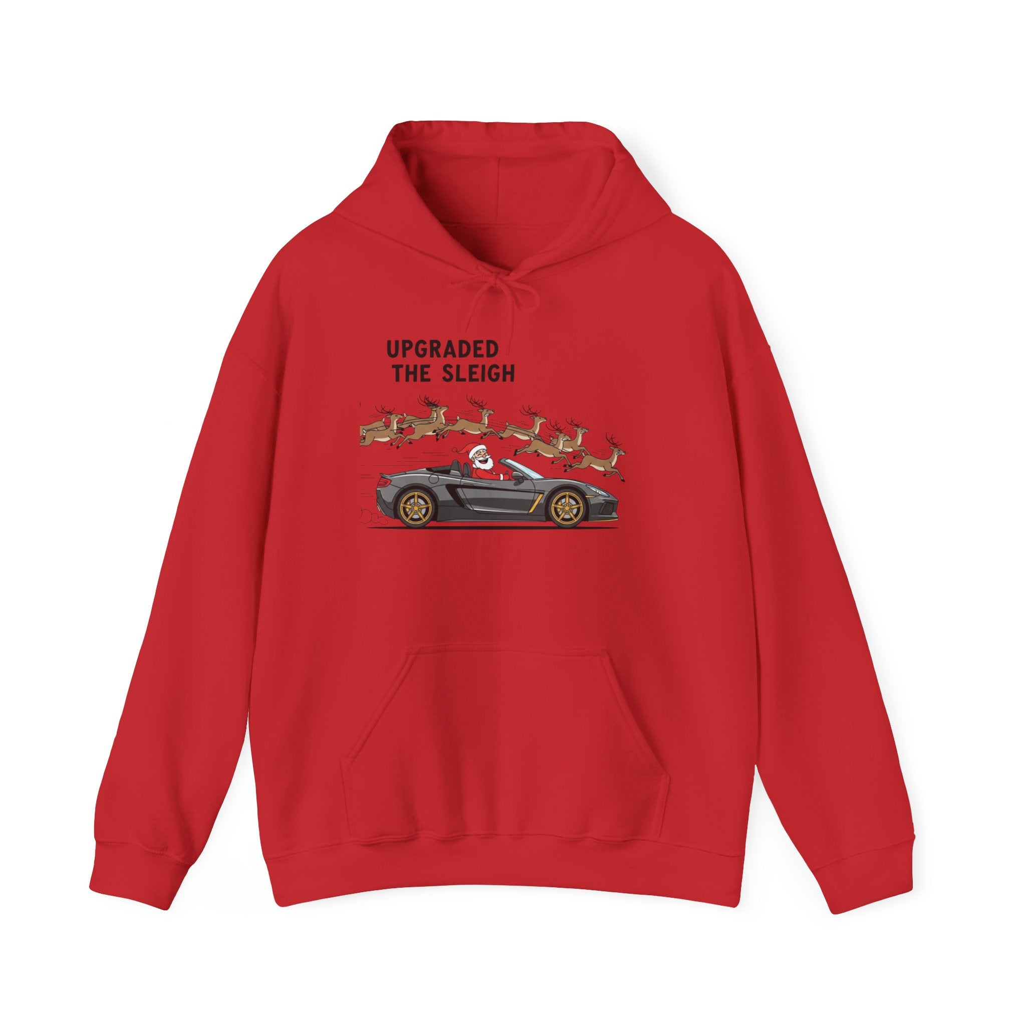 Copy of Hoodie – "Upgraded the Sleigh" Santa Sports Car Christmas Hoodie