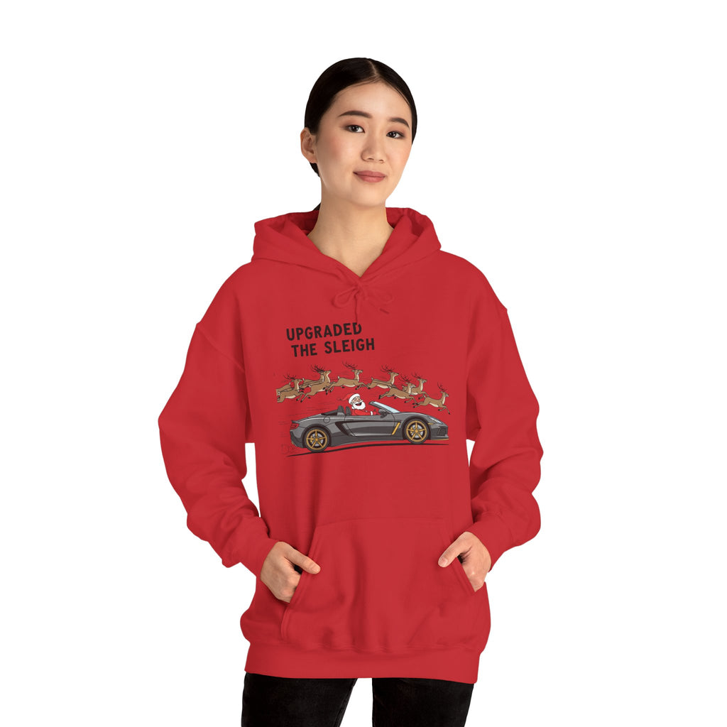 Unisex "Upgraded the Sleigh" Santa Sports Car Ride Hoodie