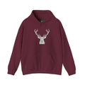 Deer Geometric Antler Hoodie — Minimalist Woodland Graphic Sweatshirt